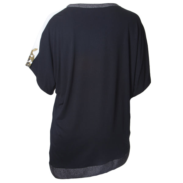 MARINA RINALDI Women's Valda Hi-Low T-Shirt $180 NWT