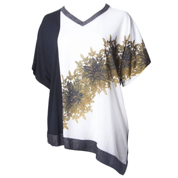 MARINA RINALDI Women's Valda Hi-Low T-Shirt $180 NWT