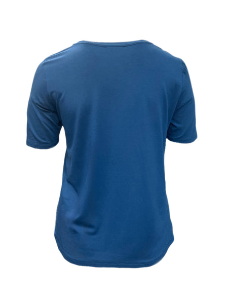 Marina Rinaldi Women's Blue Valentina Jersey T Shirt NWT