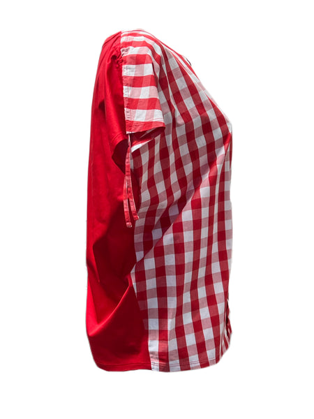 Marina Rinaldi Women's Red Valenza Cotton Top NWT