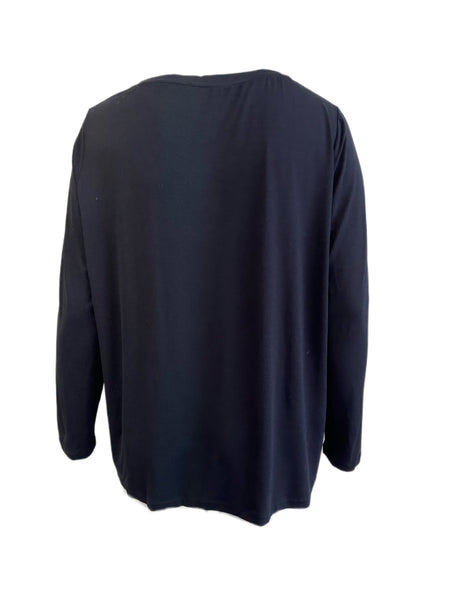 Marina Rinaldi Women's Black Valle Pullover Sweatshirt NWT