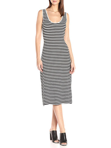 REBECCA MINKOFF Women's Black Striped Vallejo Dress $98 NWT