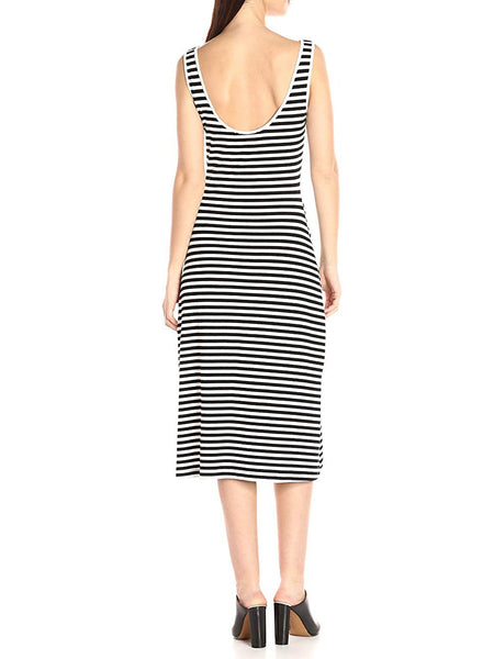 REBECCA MINKOFF Women's Black Striped Vallejo Dress $98 NWT