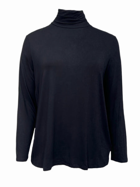 Marina Rinaldi Women's Nero Valter Long Sleeve Jersey T Shirt NWT