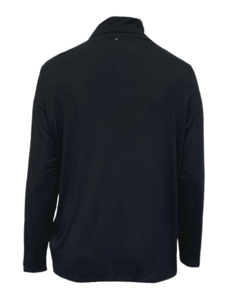 Marina Rinaldi Women's Nero Valter Long Sleeve Jersey T Shirt NWT