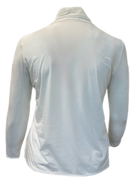 Marina Rinaldi Women's Bianco Valter Turtleneck Long Sleeve T Shirt NWT