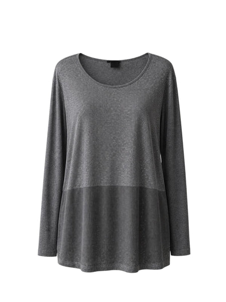 Marina Rinaldi Women's Grey Veggente Pullover Shirt NWT