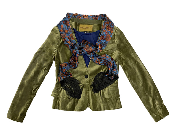 Hanley Mellon Women's Velveteen Blazer with Scarf