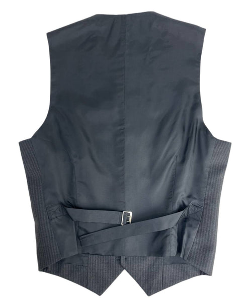 BLK DNM Men's Black Stripe Wool Dress Vest 5 Size 46 NWT