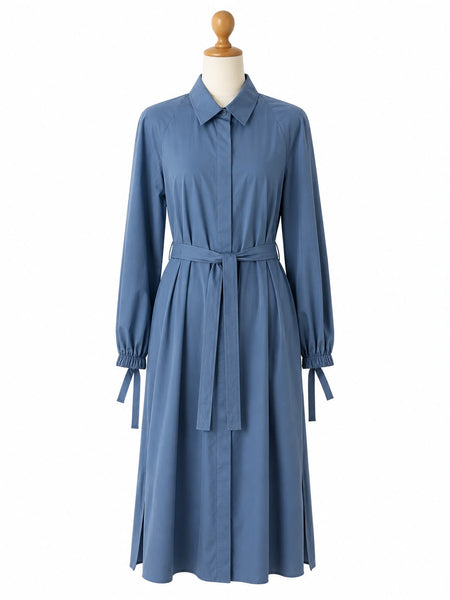 Max Mara Women's Blue Viale Button Closure Shift Dress NWT