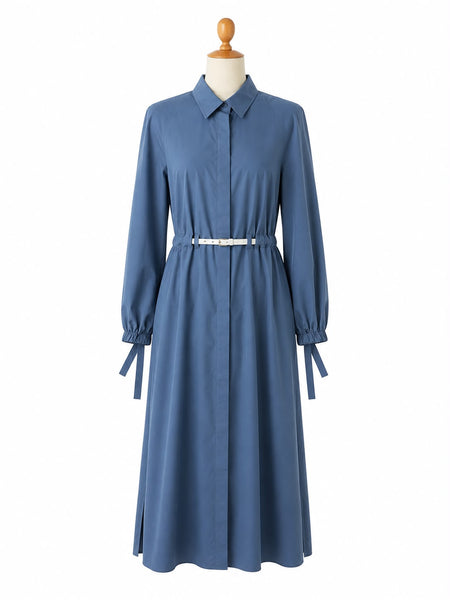 Max Mara Women's Blue Viale Button Closure Shift Dress NWT