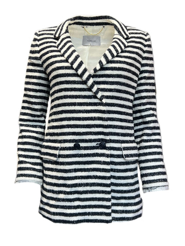 Marella By Max Mara Women's Black Vicenza Striped Blazer Size 4 NWT