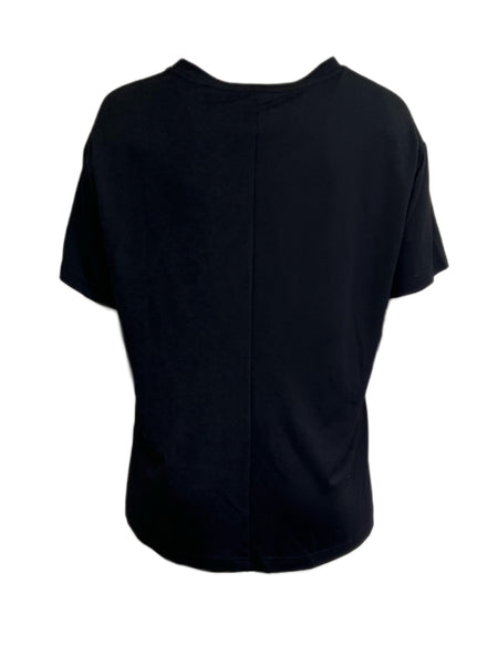 Marina Rinaldi Women's Black Victoria Stretchy Jersey T Shirt Size XL NWT