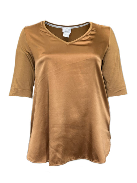 Marina Rinaldi Women's Bronze Violetta Pullover Top Size M NWT