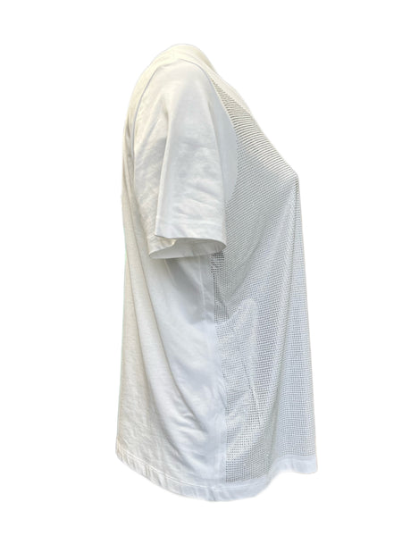 Marina Rinaldi Women's White Vite Beaded Cotton T Shirt Size XL NWT