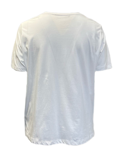 Marina Rinaldi Women's White Vite Beaded Cotton T Shirt Size XL NWT