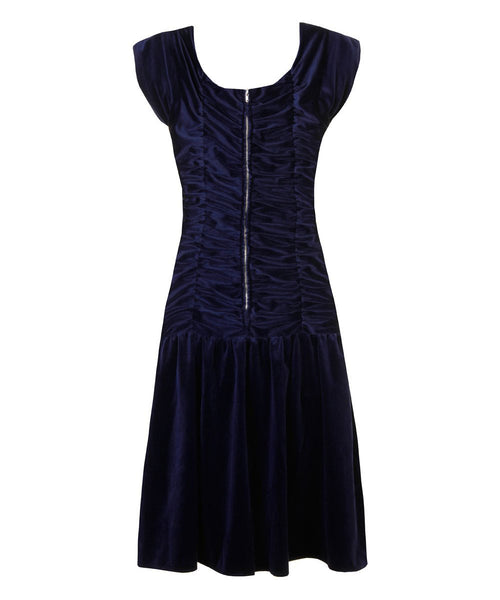 ALICE'S PIG Women's Mid Blue Vivienne's Velvet Dress AP076 NWT