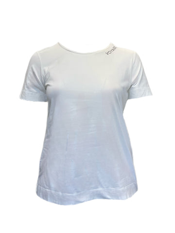 Marina Rinaldi Women's White Volume Jersey T Shirt Size M NWT
