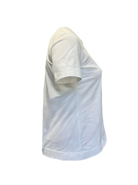 Marina Rinaldi Women's White Volume Jersey T Shirt Size M NWT