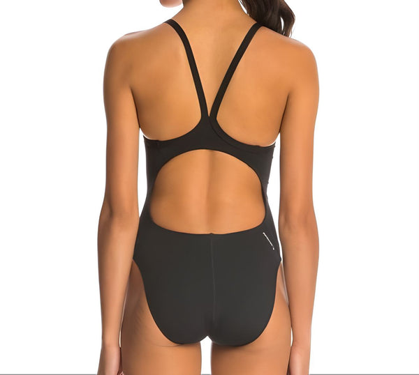 ADIDAS Women's Black Solid Vortex Back One Piece Swimsuit #AWX8611 32 NWT