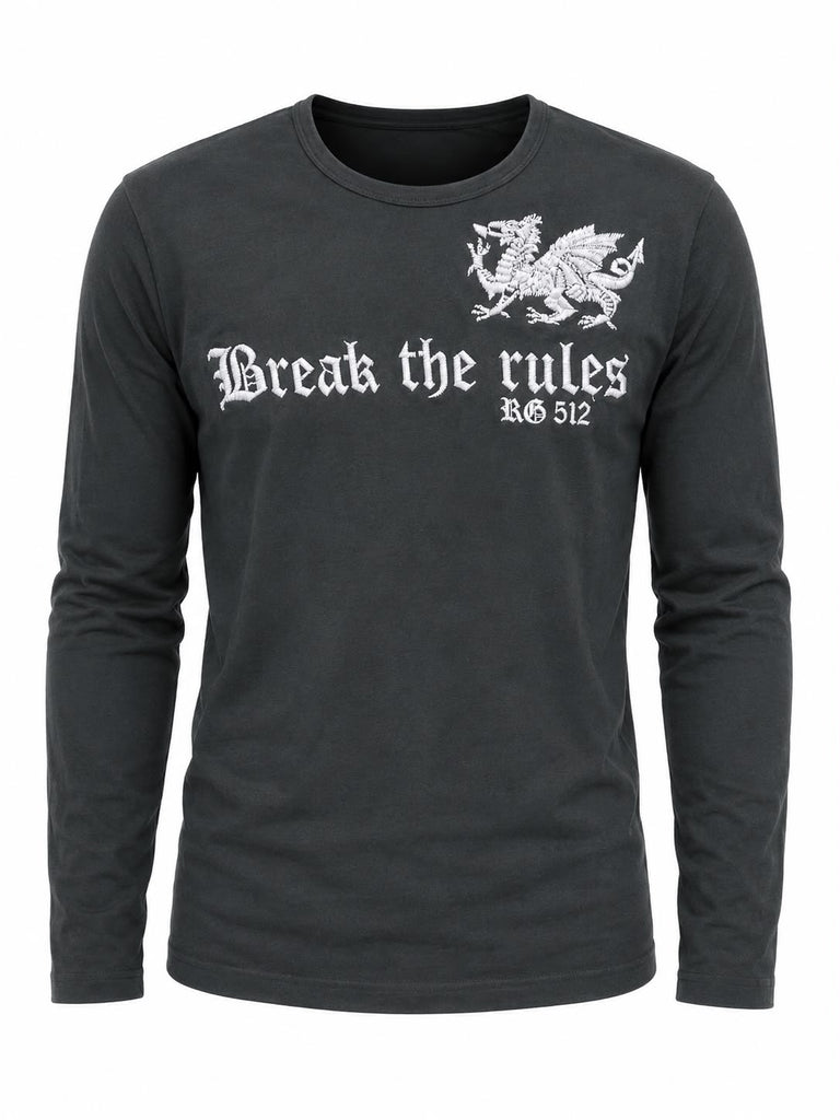 RG512 VINTAGE Y2K Men's Dark Kaki "Break the Rules" Shirt #W27232 $80 NWT