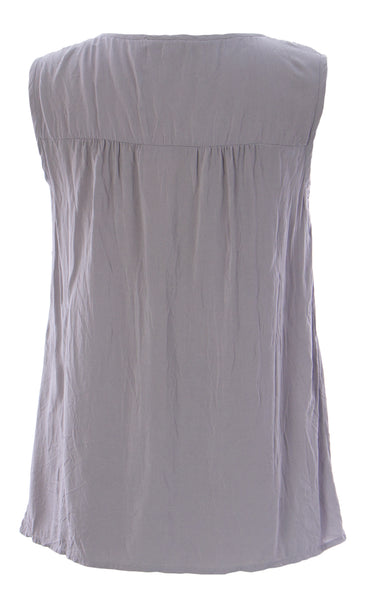 BODEN Women's Grey Pretty Smocked Vest Top WA498 US Sz 4 $78 NWOT