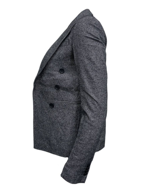 BLK DNM Women's Grey Open Front Blazer 68 #WBC10401 Size 36 NWT