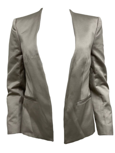 BLK DNM Women's Beige Cotton Open Front Blazer 21 #WBC6201 Size US 6 NWT