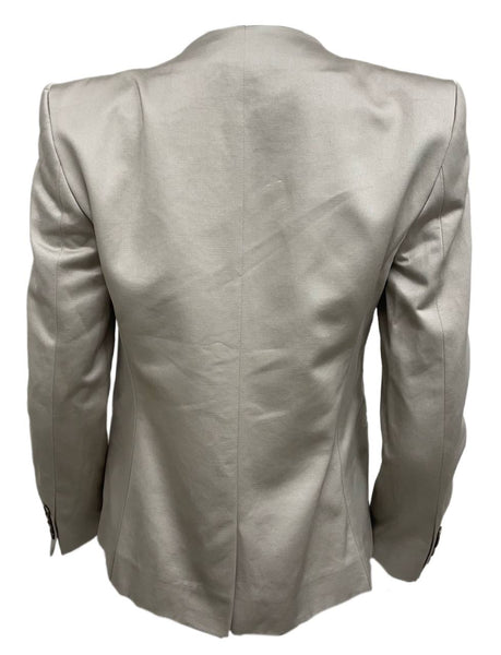 BLK DNM Women's Beige Cotton Open Front Blazer 21 #WBC6201 Size US 6 NWT