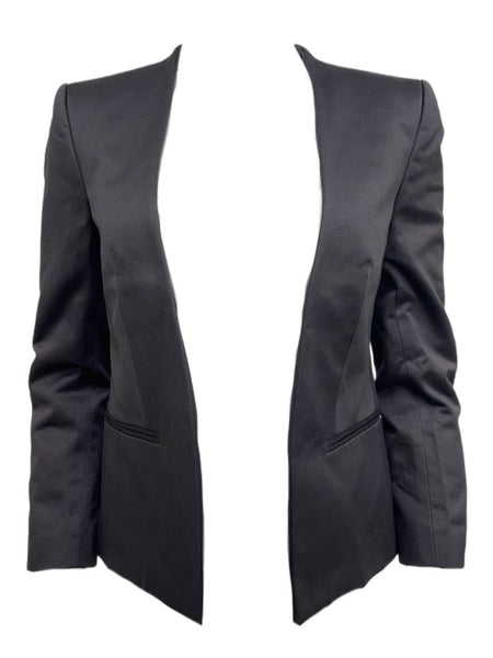 BLK DNM Women's Grey Cotton Open Front Blazer 21 #WBC6201 Size US 6 NWT