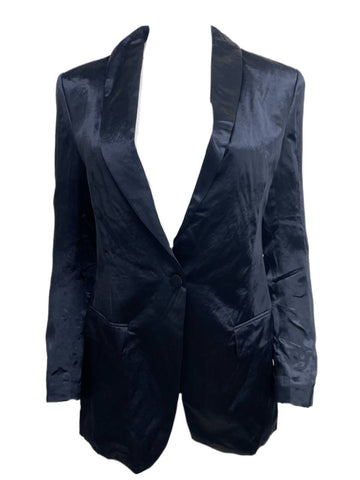 BLK DNM Women's Navy Acetate Blazer #WBV802H Size US 4 NWT