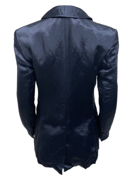 BLK DNM Women's Navy Acetate Blazer #WBV802H Size US 4 NWT