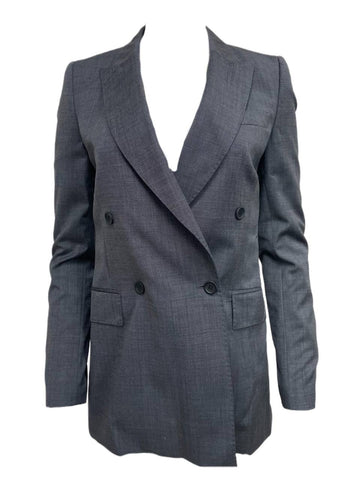 BLK DNM Women's Grey Wool Blazer #WBW10901H Size US 4 NWT