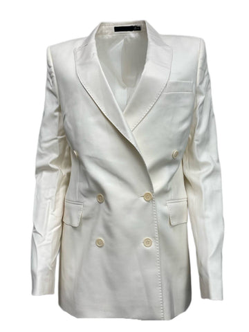 BLK DNM Women's White Wool Blazer 6 #WBW401 NWT