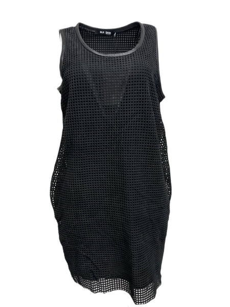 BLK DNM Women's Black Leather Sleeveless Short Dress 11 Size S NWT