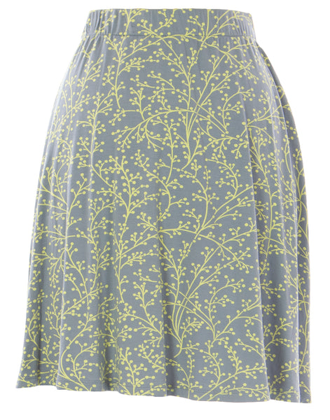 BODEN Women's Pale Blue/Yellow Printed Jersey Skirt WG471 US Sz 2R $78 NWOT