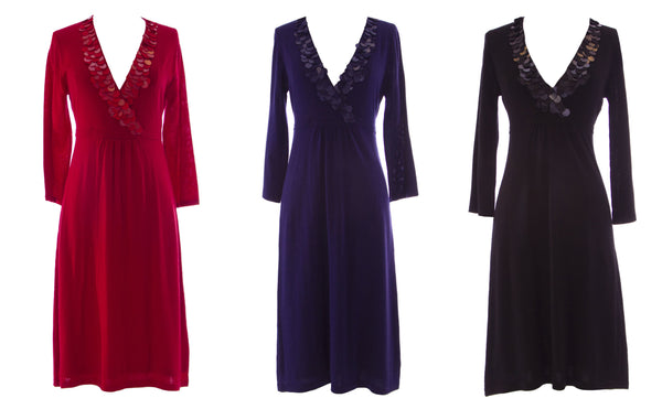 BODEN Women's Paillette Detail Crossover Dress WH405 $150 NWT