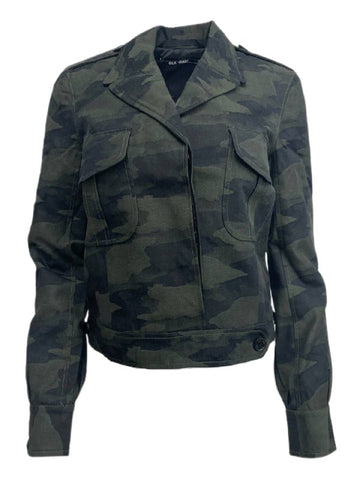 BLK DNM Women's Green Camo Cotton Jacket 37 #WKC13901 Size S NWT