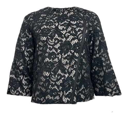 BLK DNM Women's Black on Bone Lace 3/4 Sleeves Jacket 29 #WKC5601 Size S NWT