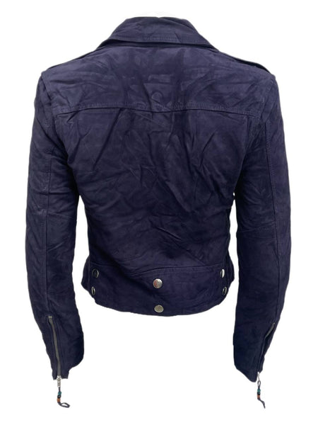 BLK DNM Women's Violet Suede Leather Jacket 1 Size Small NWT