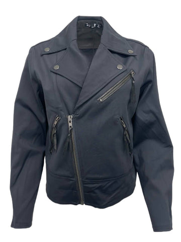 BLK DNM Women's Black Leather Detail Jacket 47 #WKN2401 Size Small NWT
