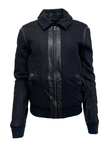 BLK DNM Women's Black Faux Leather Detail Jacket 72 #WKV4501 Size Small NWT