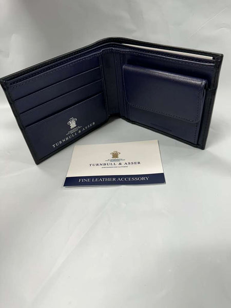 Turnbull & Asser Midnight/Purple Billfold Wallet & Coin Purse WL1410 $450 NEW
