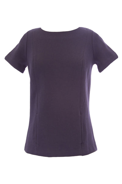 BODEN Women's Navy Ponte Short Sleeve Top WL739 $70 NWT