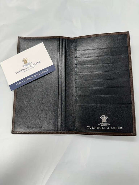 Turnbull & Asser Men's Havana/Midnight Blue Coat Wallet WL8060 $475 NEW