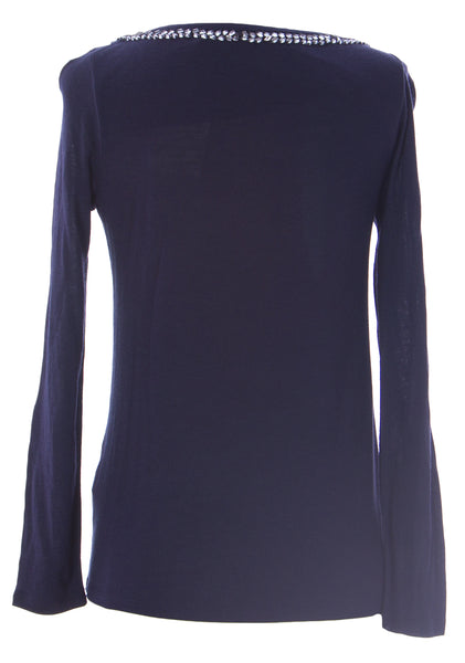 BODEN Women's Navy Embellished Top WL852 US Sz 4 $148 NWOT