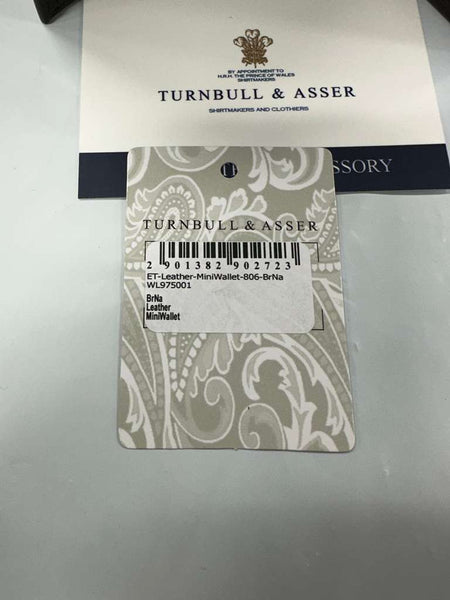 Turnbull & Asser Men's Havana/Midnight Blue 6 c/c Mini Wallet WL9750 $405 NEW