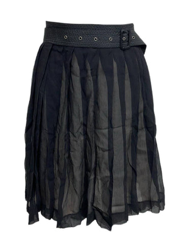 BLK DNM Women's Black Bone Silk Knee Length Skirt 16 NWT