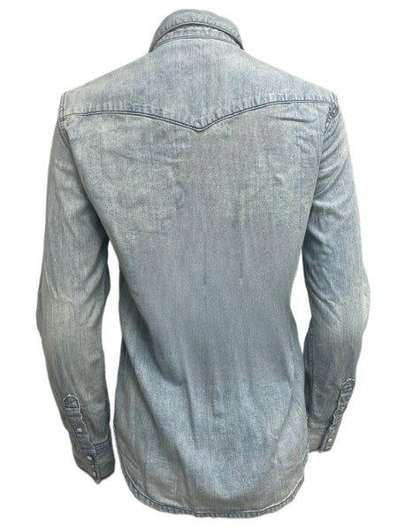 BLK DNM Women's Jerome Blue Long Sleeve Denim Jeans Shirt 1 NWT