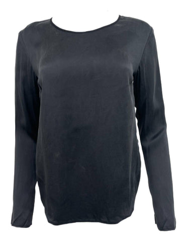 BLK DNM Women's Black Silk Layered Long Sleeve Shirt 78 Size S NWT
